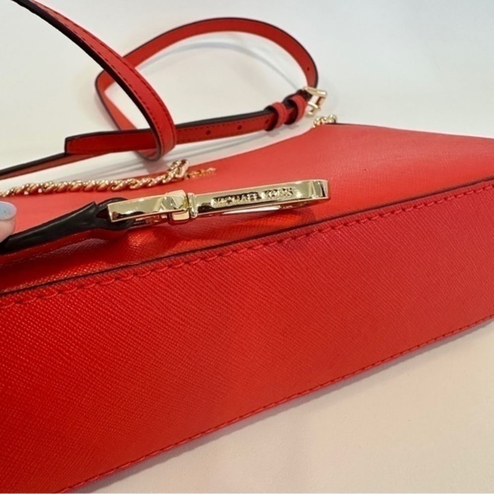 New Michael Kors Medium Zip Pouchette Crossbody Bag in Mandarin - Picture 6 of 15